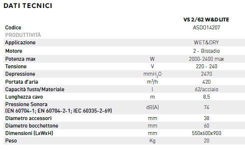 asdo14207 dati tecnici