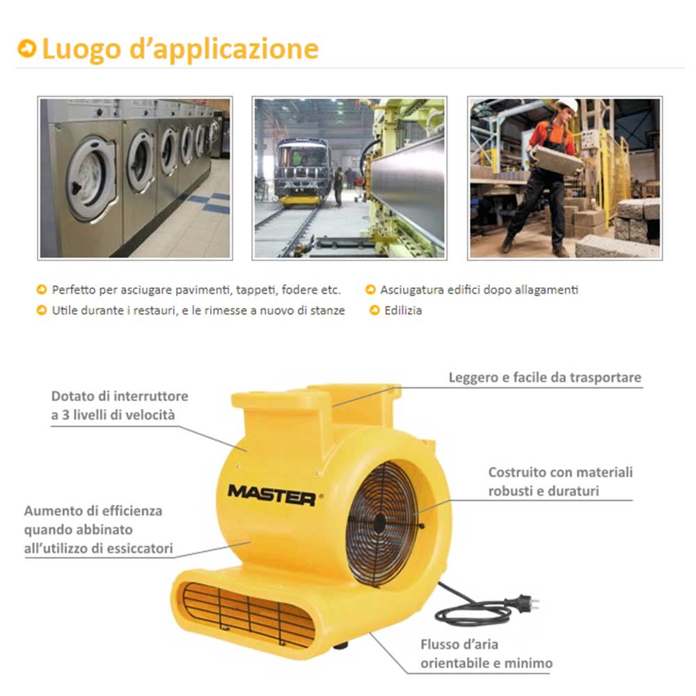 aspiratore master cd5000 caratt descr