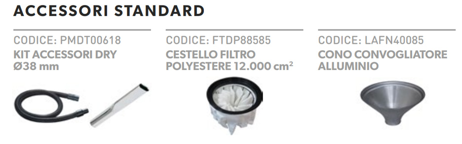aspiratore soteco asdo08302 accessori standard descr