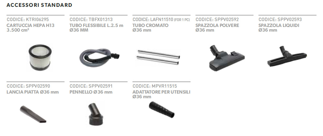 aspiratore soteco asdo13779 accessori descr