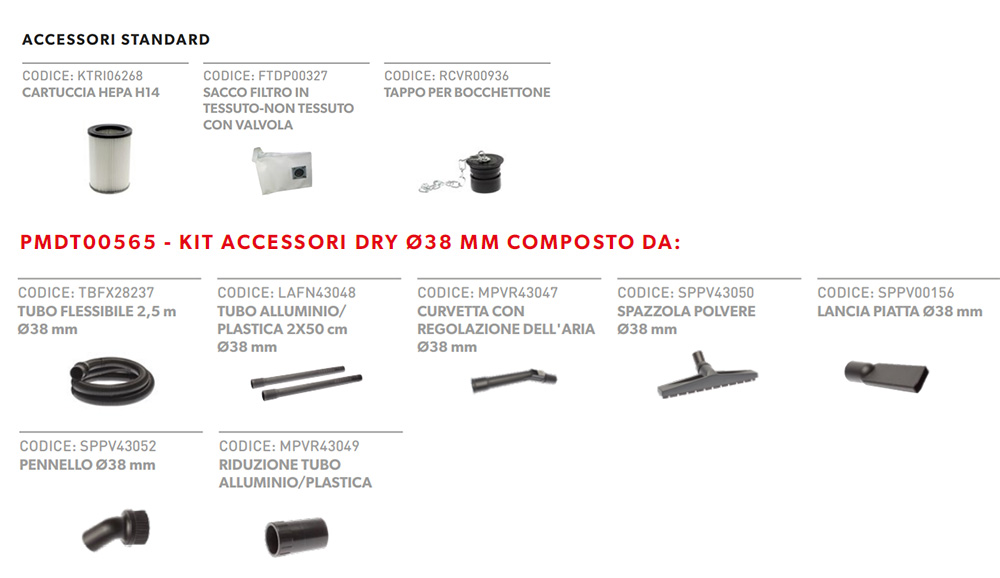 aspiratore soteco asdo15102 accessori descr