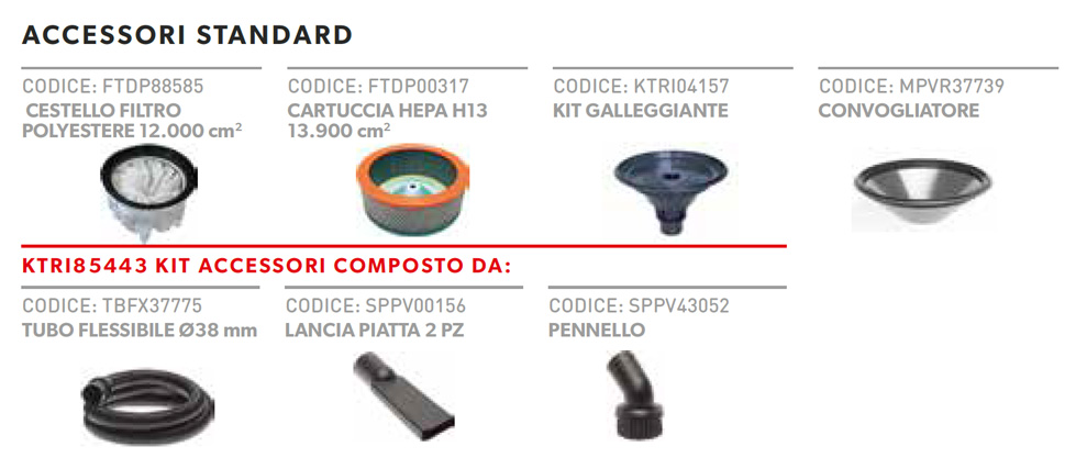 aspiratore soteco asid00357 accessori descr