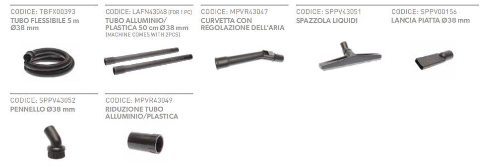aspiratore soteco gc141sub accessori descr