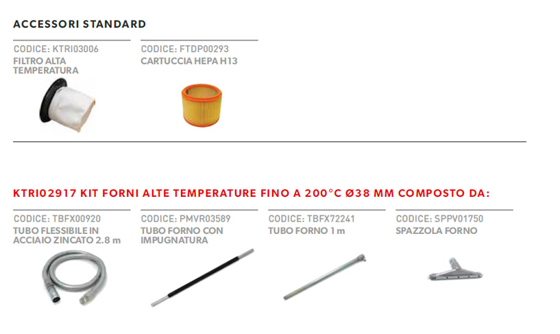 aspiratore soteco gs141oven 86000123 accessori descr