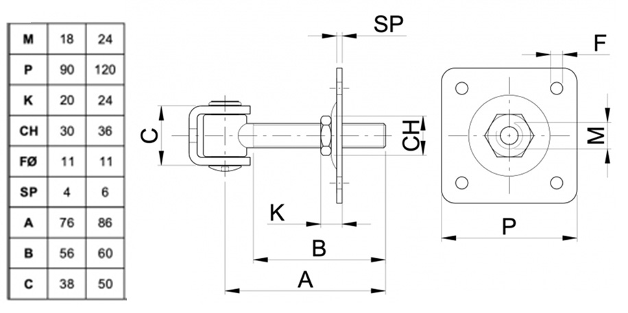 cardine ibfm 425024 misure descr