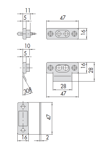 coppia contatti cisa 0651000 misure descr