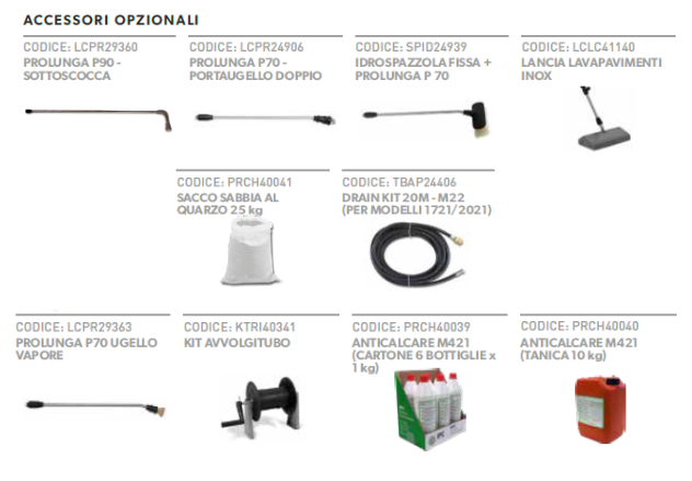 idac41452 accessori opzionali