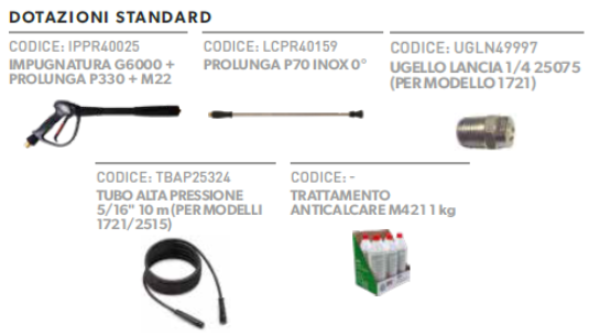 idac41452 accessori standard