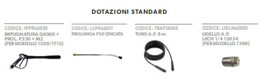 idropulitrice portotecnica argonh4 d1309pm dotazioni descr