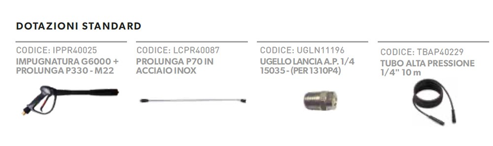 idropulitrice portotecnica atomax c d1310p4m accessori descr