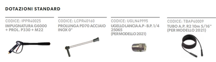 idropulitrice portotecnica synch d2021p4t accessori descr