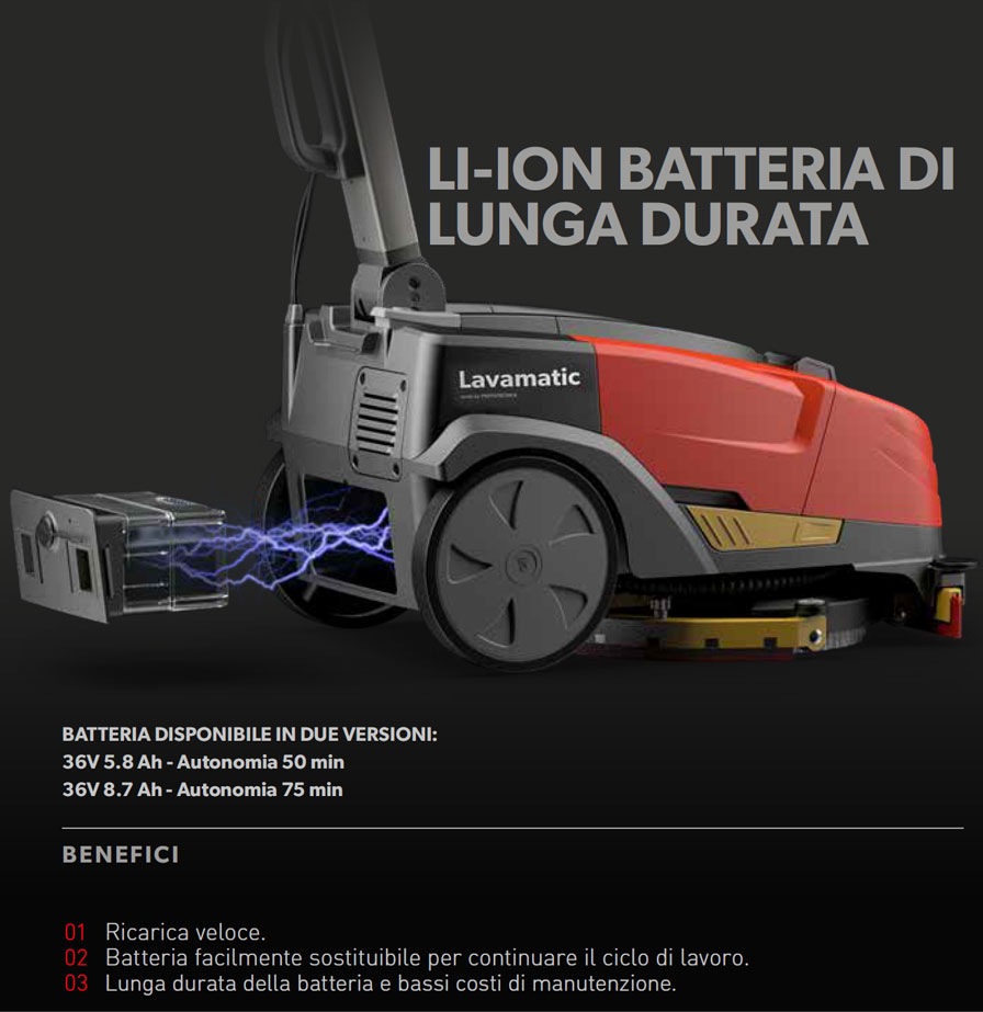 lavasciuga portotecnica batterie li ion descr