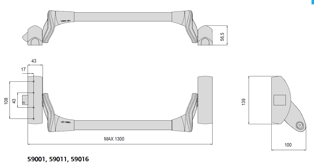 maniglione cisa 59011 misure descri