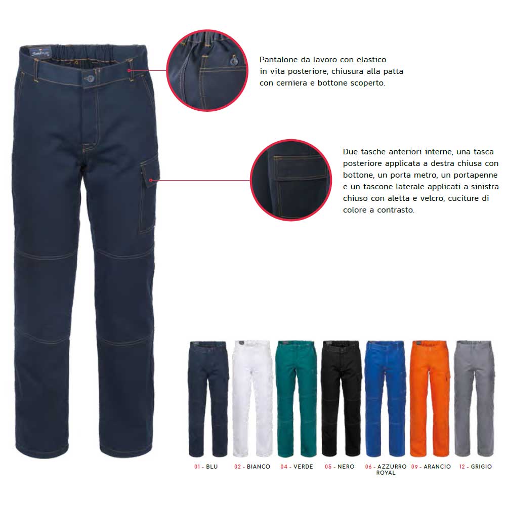 ROSSINI PANTALONE DA Lavoro Serio Plus Lungo Uomo Multistagione Cotone A00109 EUR 16,99 - IT - Foto 11