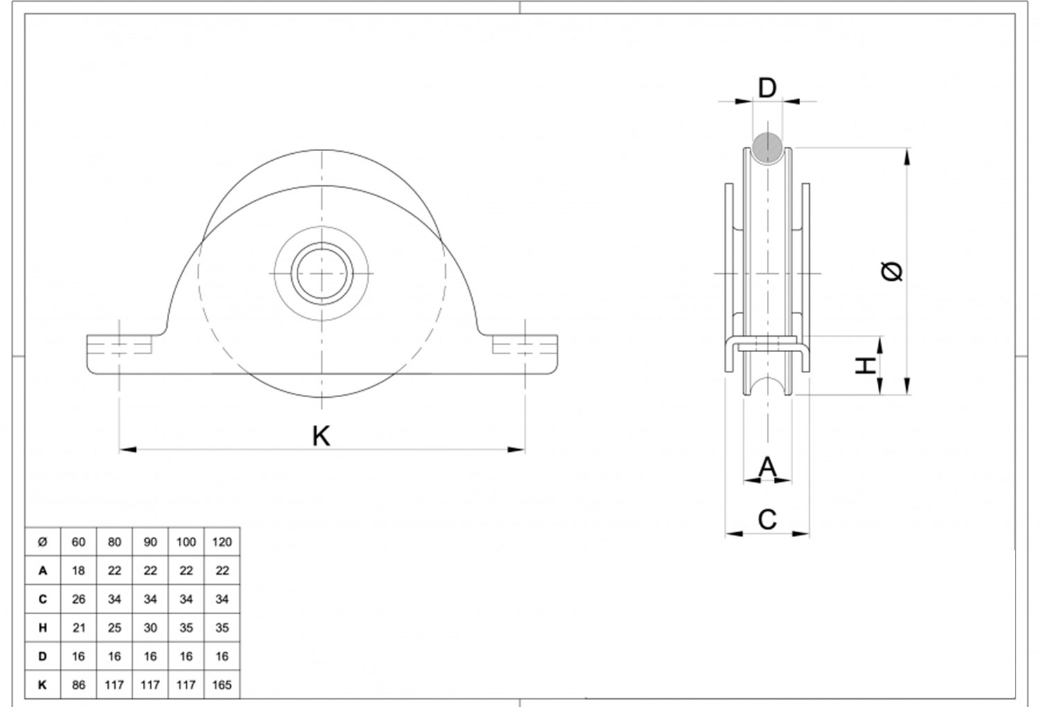 Ruota A V Per Cancelli - Ø 120mm Con Cuscinetto Singolo FC300 - Foto 10