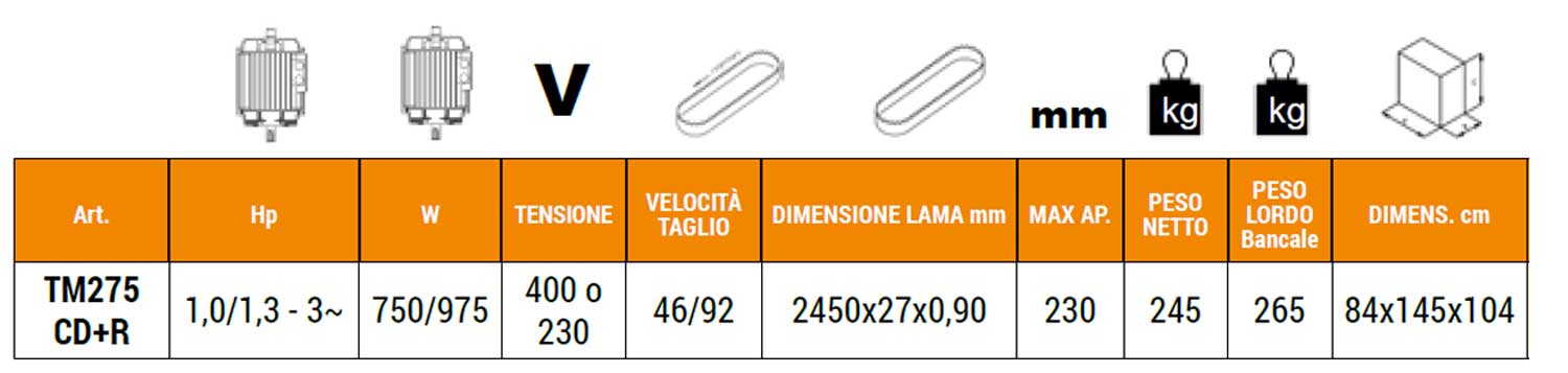tm275cd r scheda tecnica