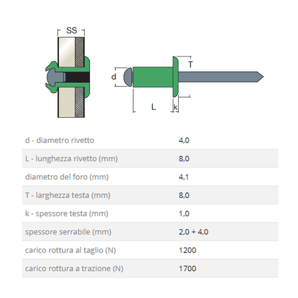 Rivetti Brixo Rame 4,0x9 Mm – Testa Tonda – Confezione 500 Pezzi - Foto 5