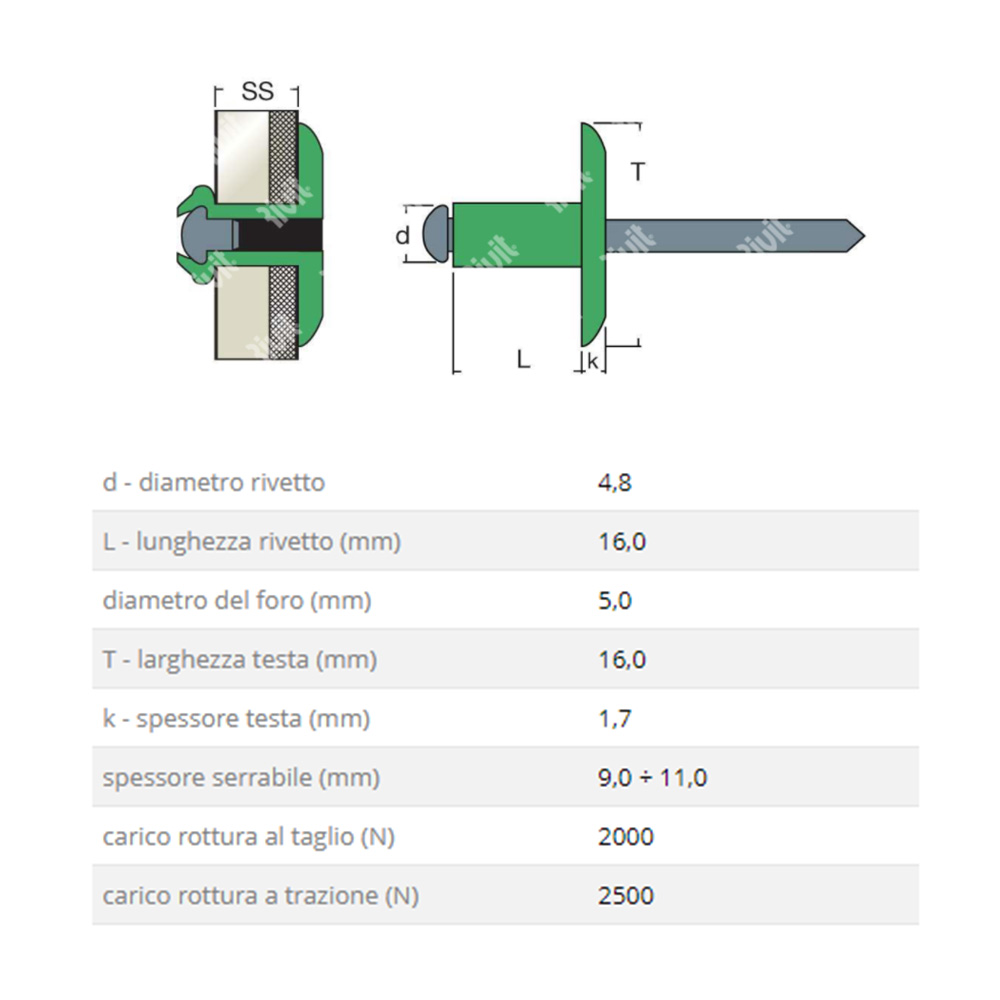 rivetto rivit 0013800 misure descr