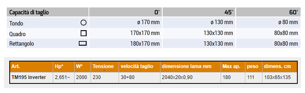 sega nastro tm195inverter descr