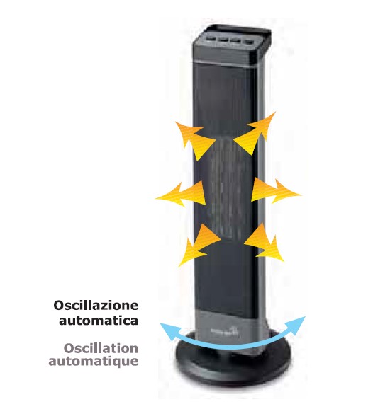 termoventilatore plein air slim tower oscillazione descr