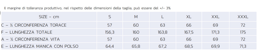 tuta rossini flammatex a40116 51 misure descr2