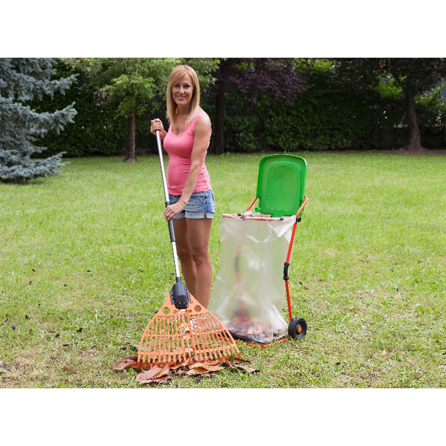 Set Da Giardino: 2 Palette Per Foglie E 2 Paia Di Guanti – Rastrelli Leggeri In Plastica, Colore Giallo E Verde – Ergonomici E Facili Da Usare Per Raccogliere Foglie E Detriti
