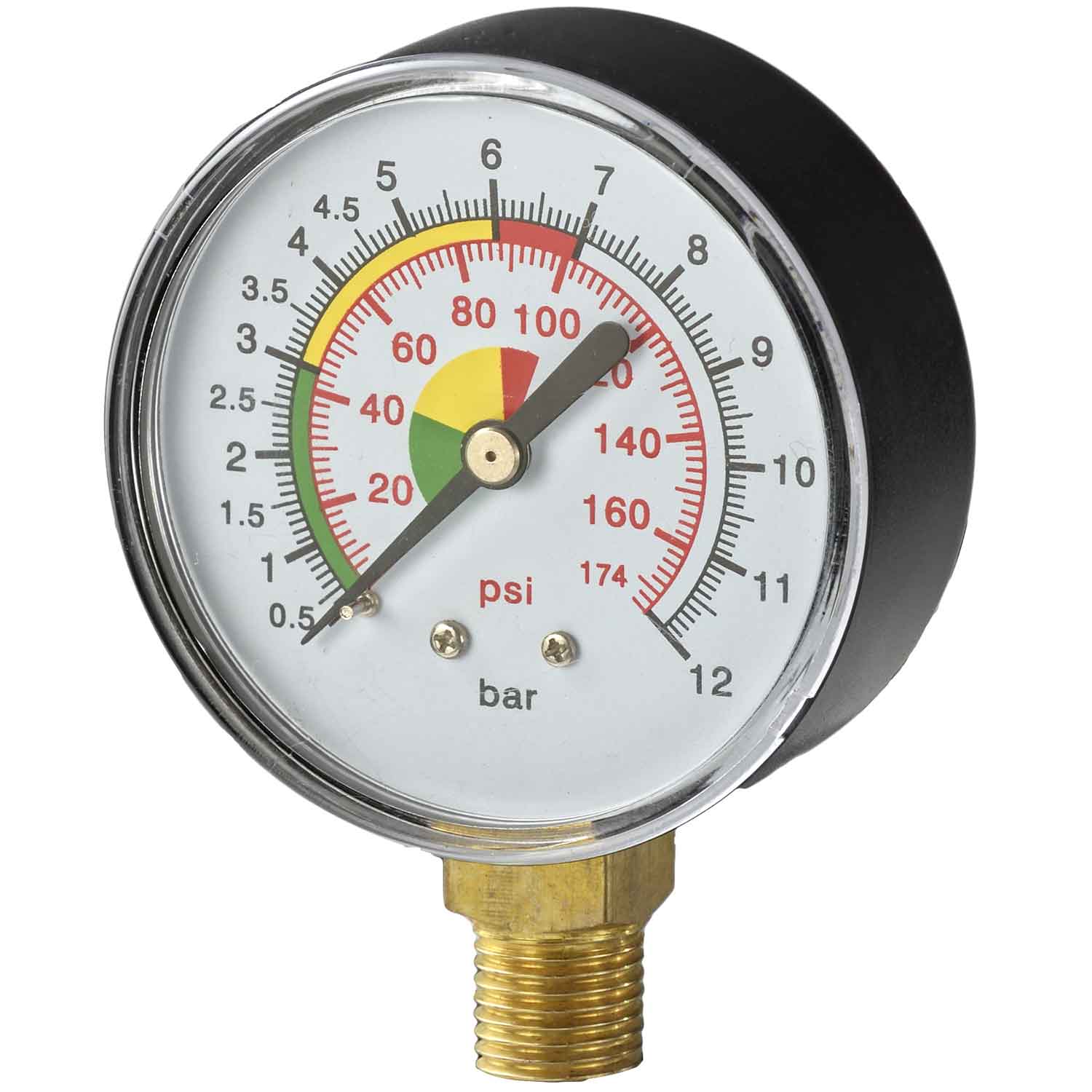 Manometro pressione D.60 aria compressa con attacco radiale 1/4