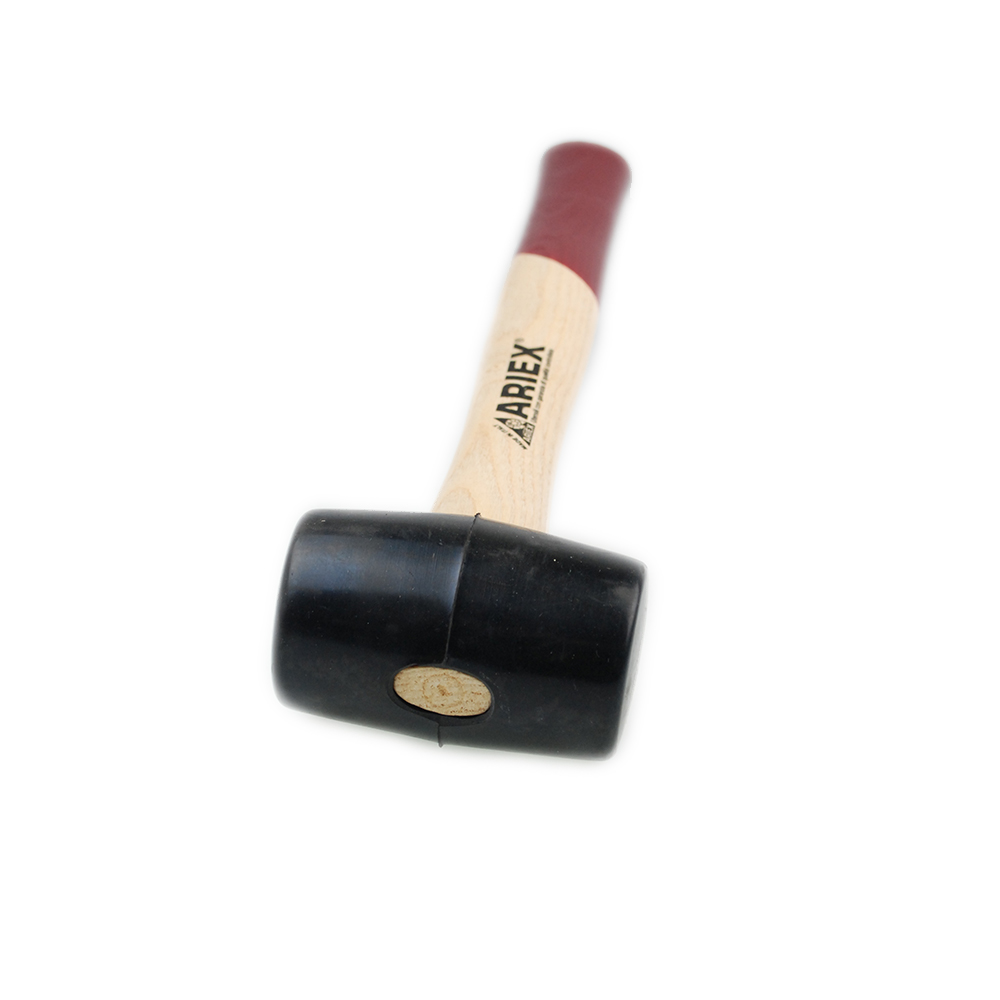 Mazzuola In Gomma Nera - Diametro 65 Mm - Manico In Legno - Per Lavori Edili E Fai Da Te - Foto 8