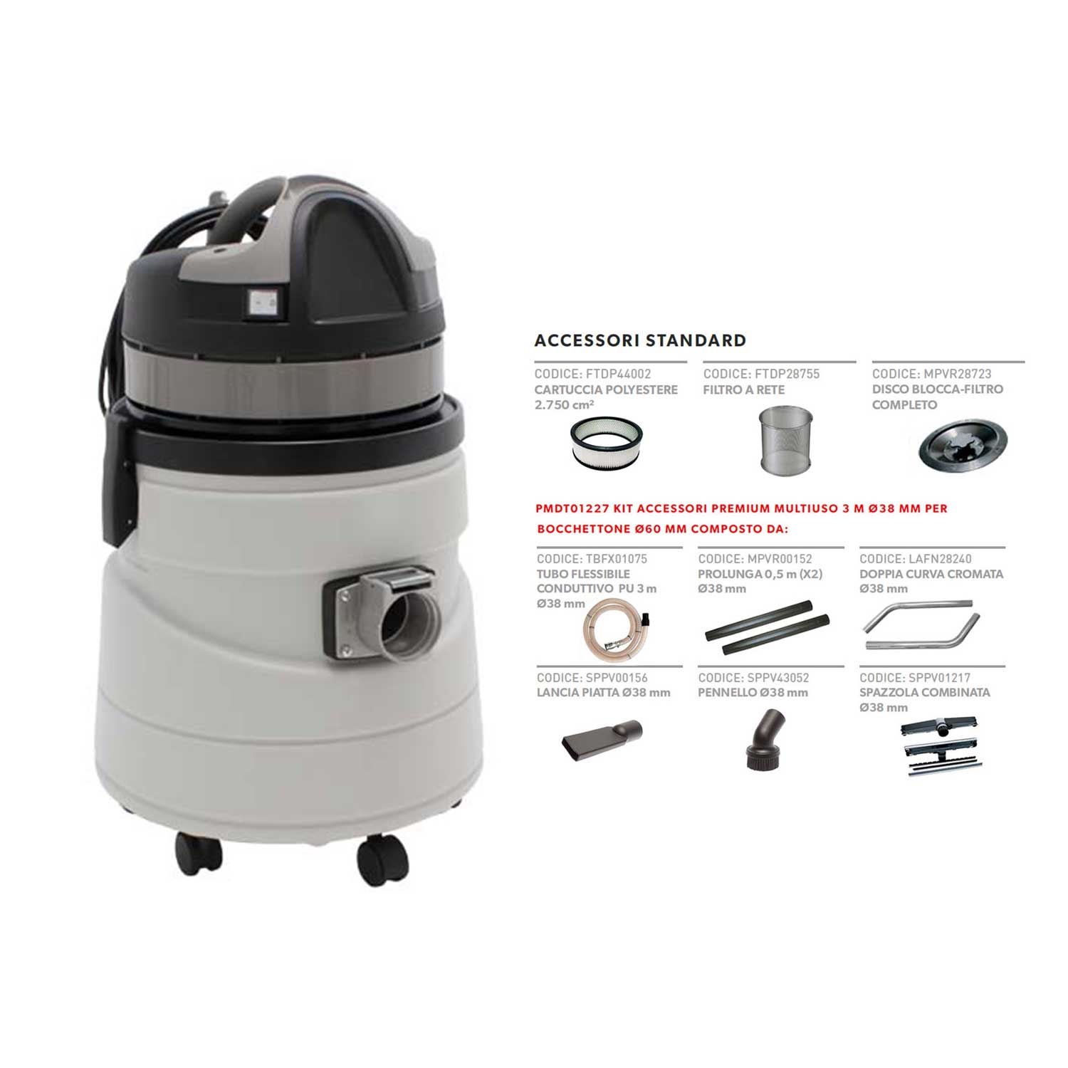 MOTORE ELETTRICO TRISTADIO 1300 W Aspirapolvere Aspiratore Industriale A Secco EUR 75,00