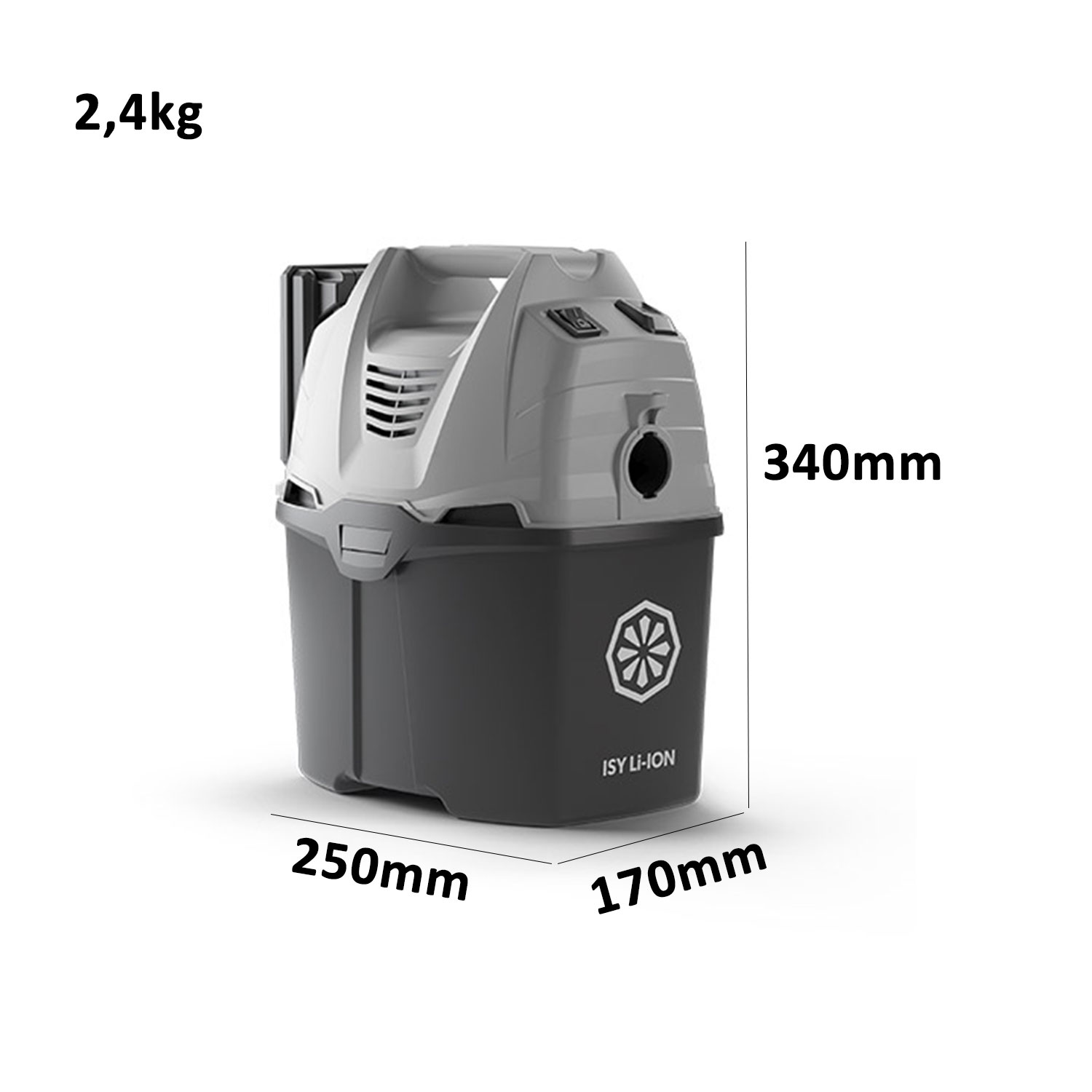 Aspiratore Soteco ISY LION portatile a batteria 18V 4,0 Ah potenza 200W  serbatoio da 5 lt per aspirare piccoli residui