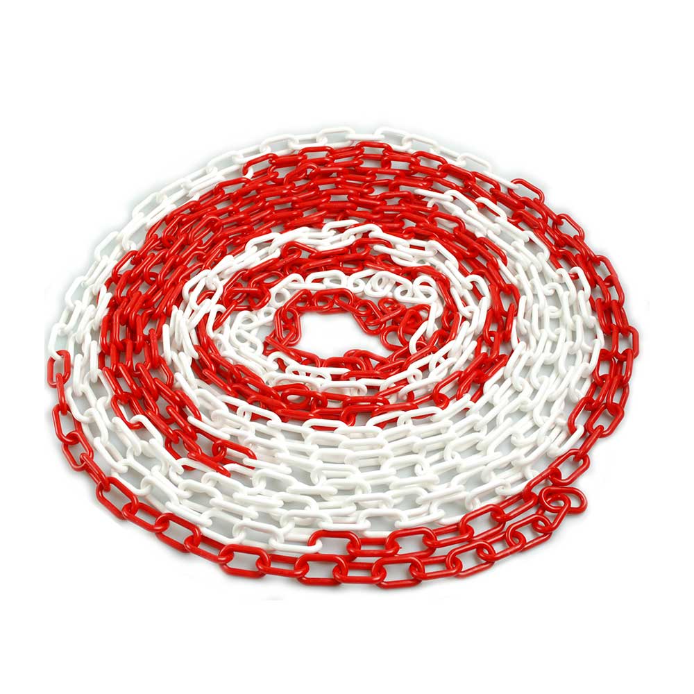 Catena in PVC bianco rossa con anelli di giunzione mt7,5 - [8015234521001]