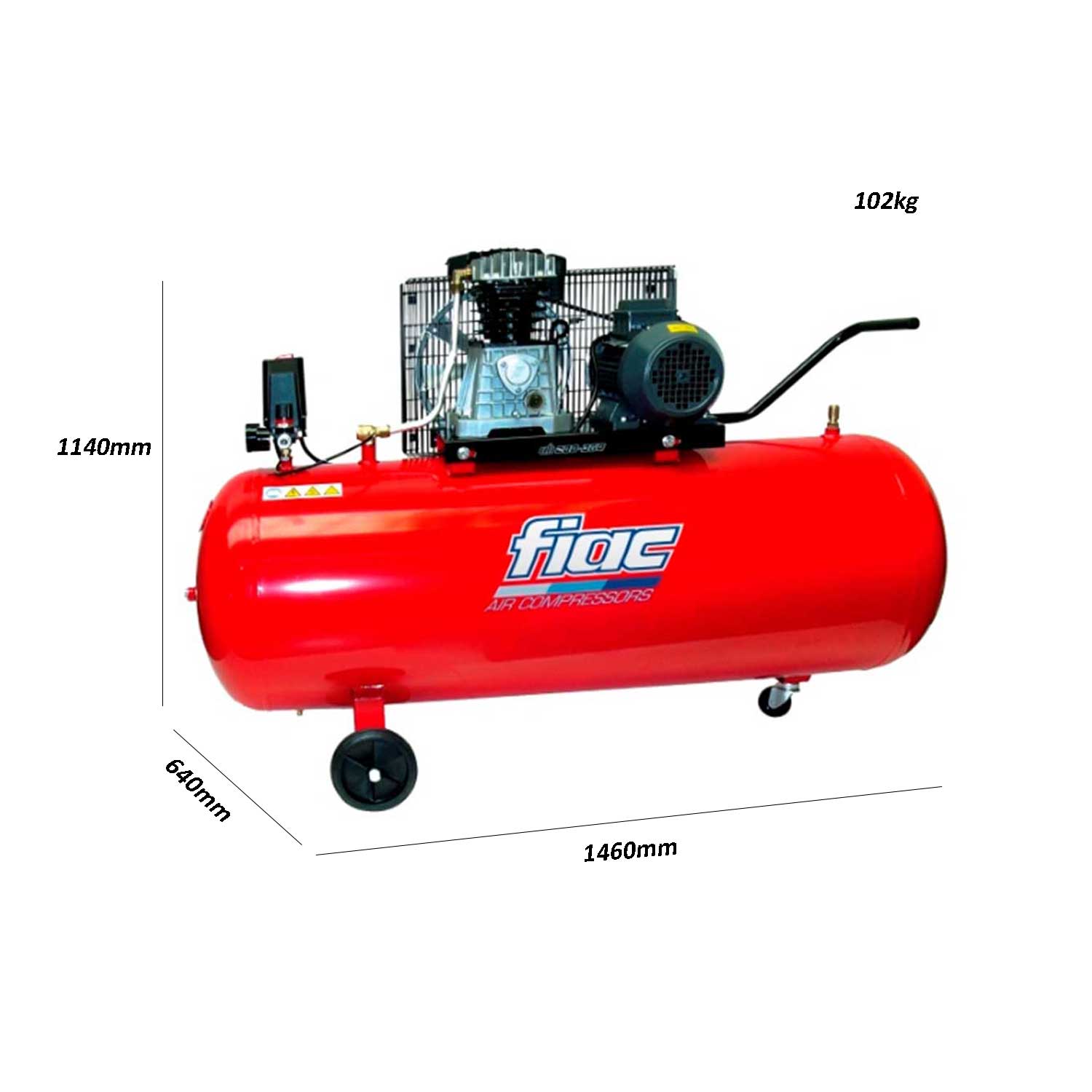 Compressore aria Fiac Ab 200-360 con trasmissione a cinghia trifase 400V  potenza motore 3 hp con serbatoio da 200 litri pressione esercizio 10 bar