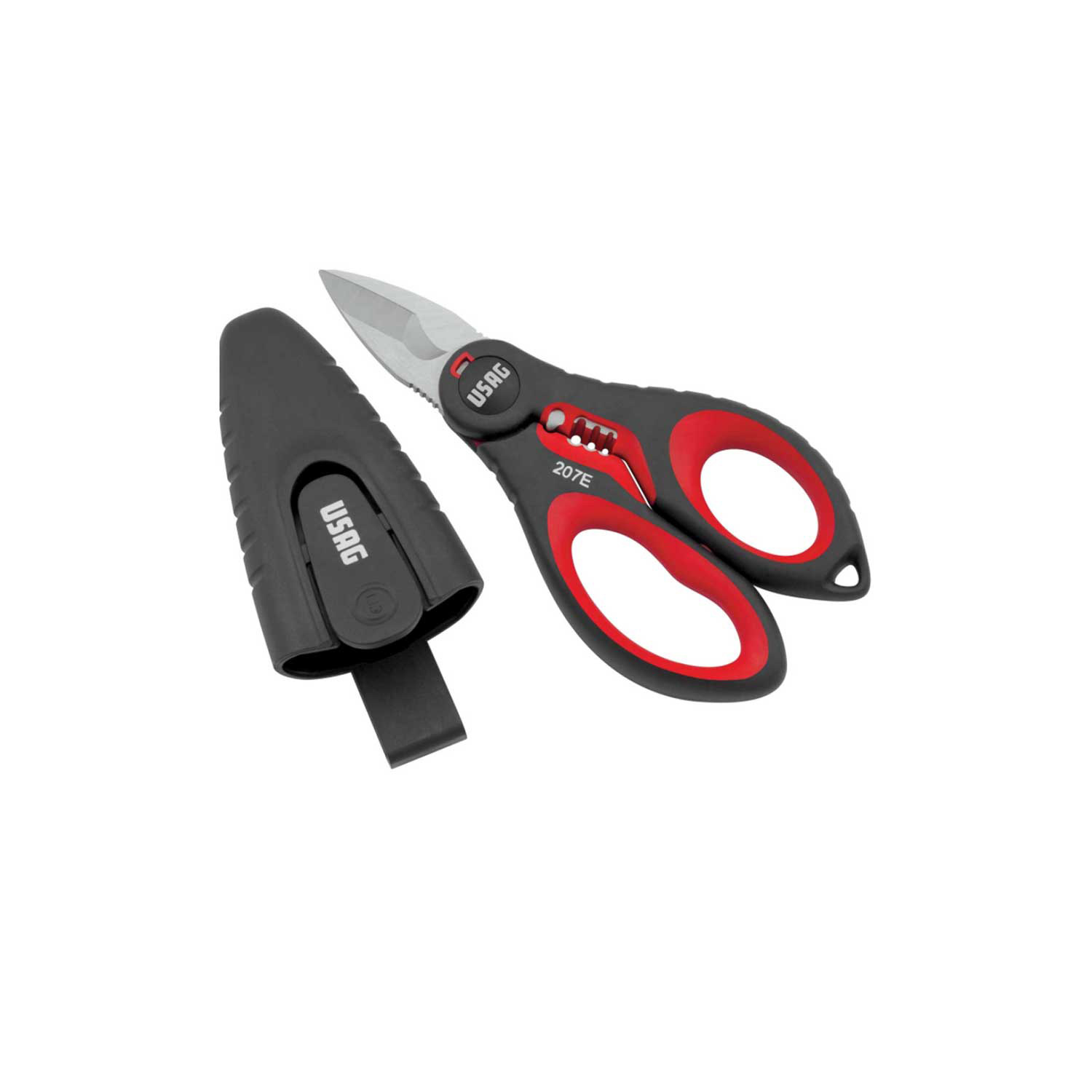 Forbici Elettricista Professionali In Acciaio Vanadio Con Lame Microdentate - 145mm, Rosso/Giallo - Foto 12