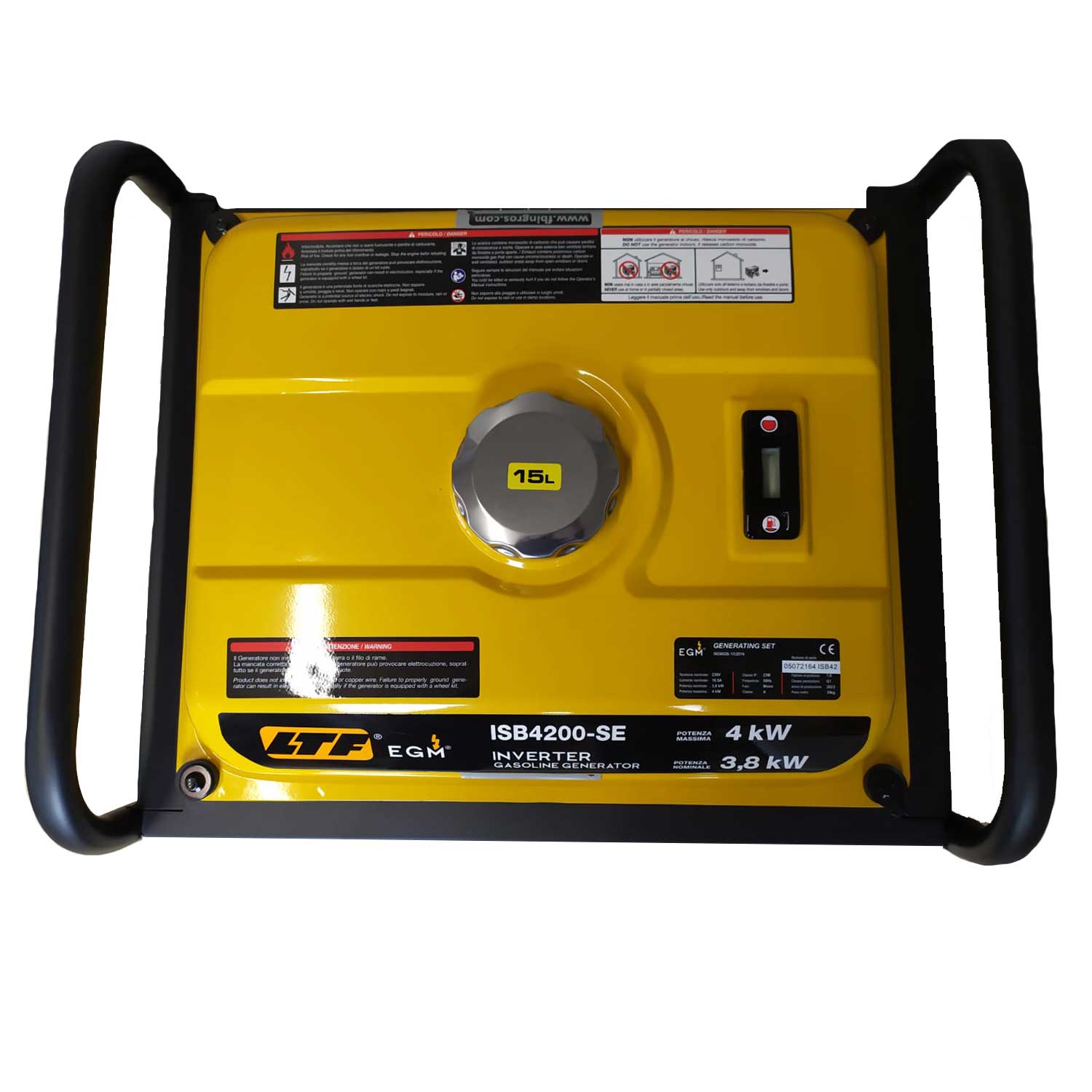 Generatore Di Corrente 3000W A Benzina - Avviamento Elettrico E Manuale, 2 Prese 230V Con Ruote