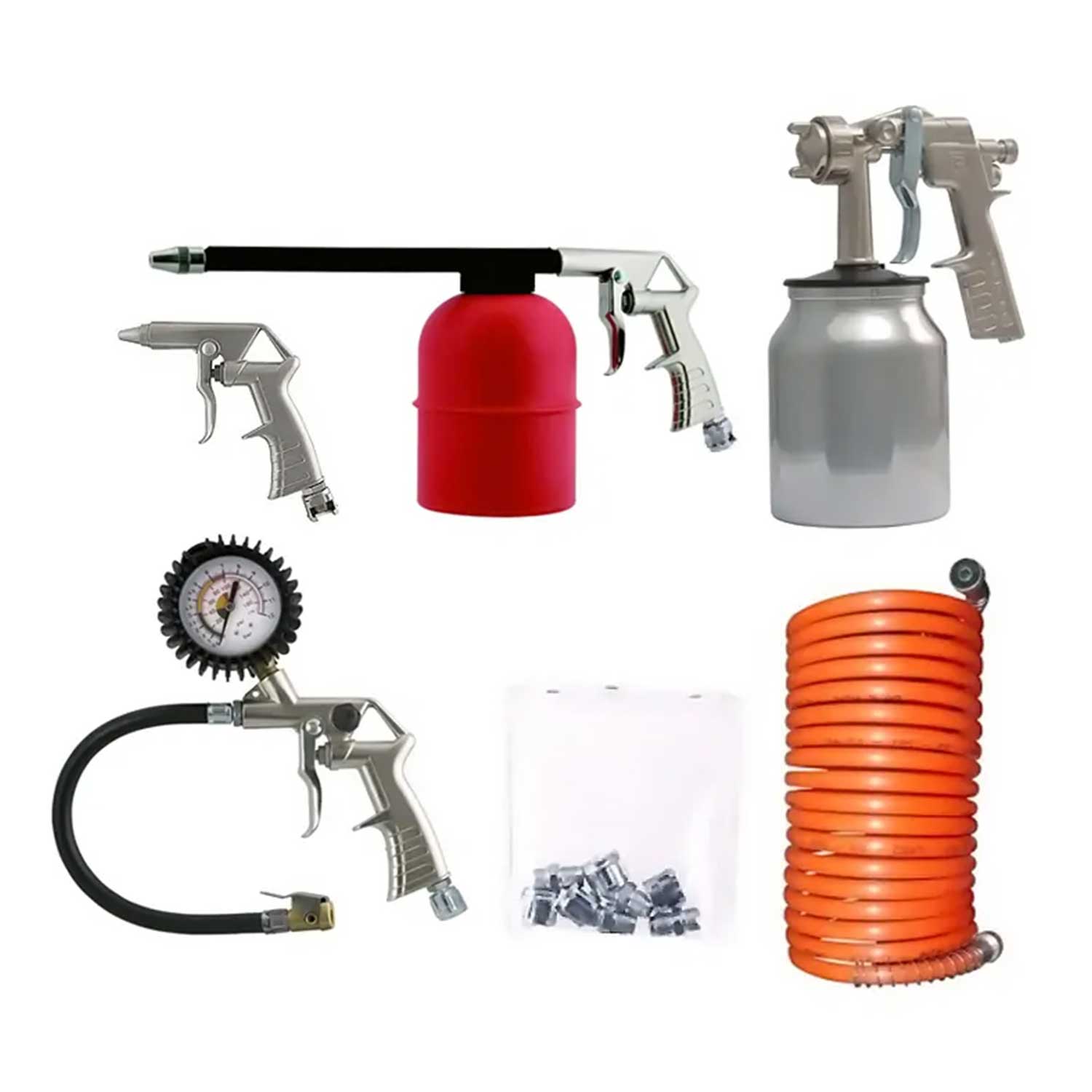 Kit pistole per compressore ANI KIT F1/E aria compressa professionale  completo di tubo spiralato con raccordi