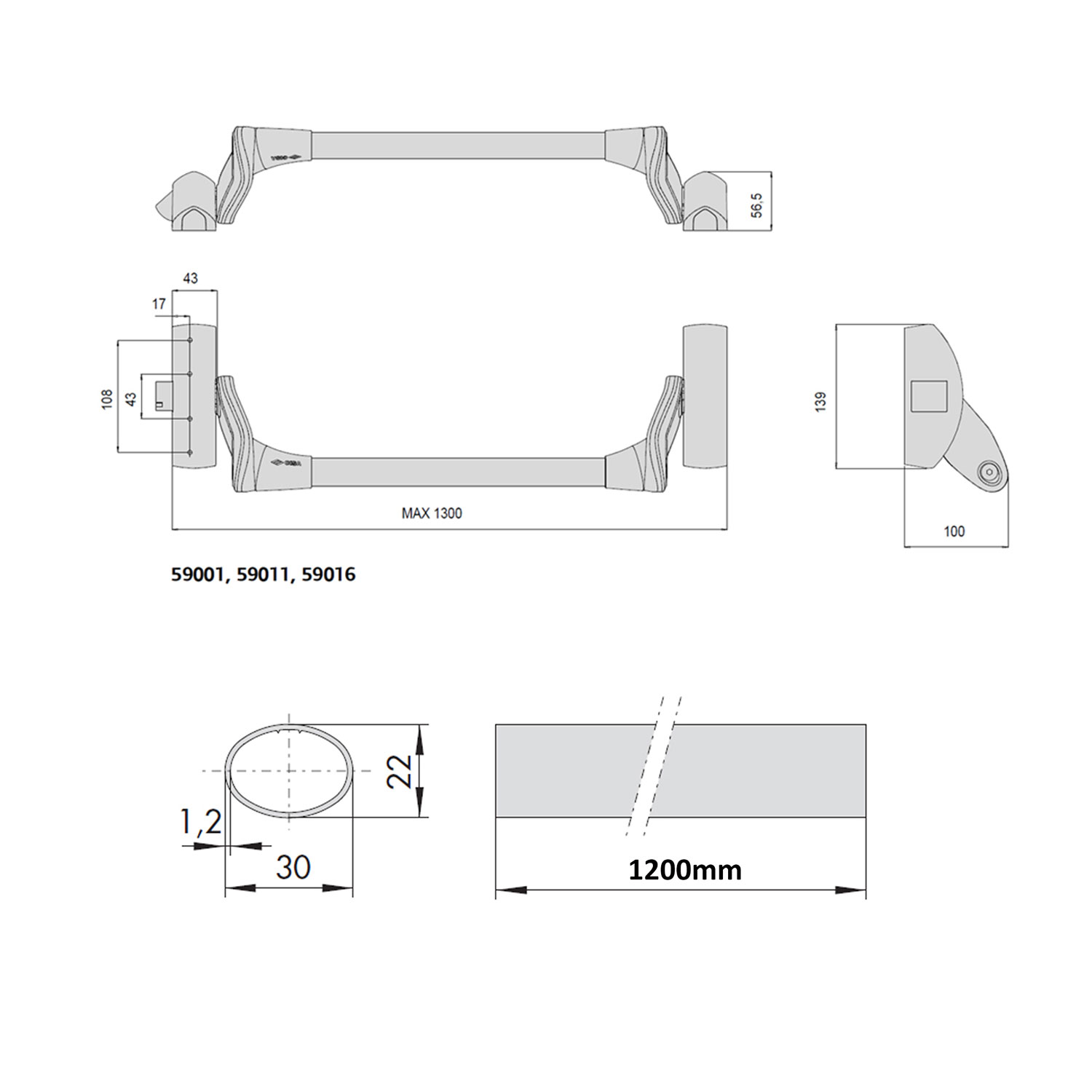 CISA 1072249 CHIUSURA ANTIPANICO TRIPL FAST PUSH 59011.10 CISA 
