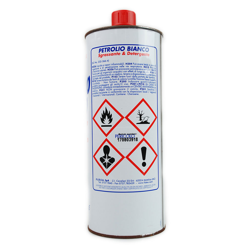 Petrolio Bianco Lampante 1 Litro - Detergente Per Superfici Metalliche E Pavimenti