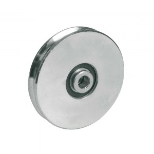 COPPIA Ruote per cancelli 1 cuscinetto a sfera Gola Tonda D.20 ART 364 IBFM in acciaio zincato diametro 160