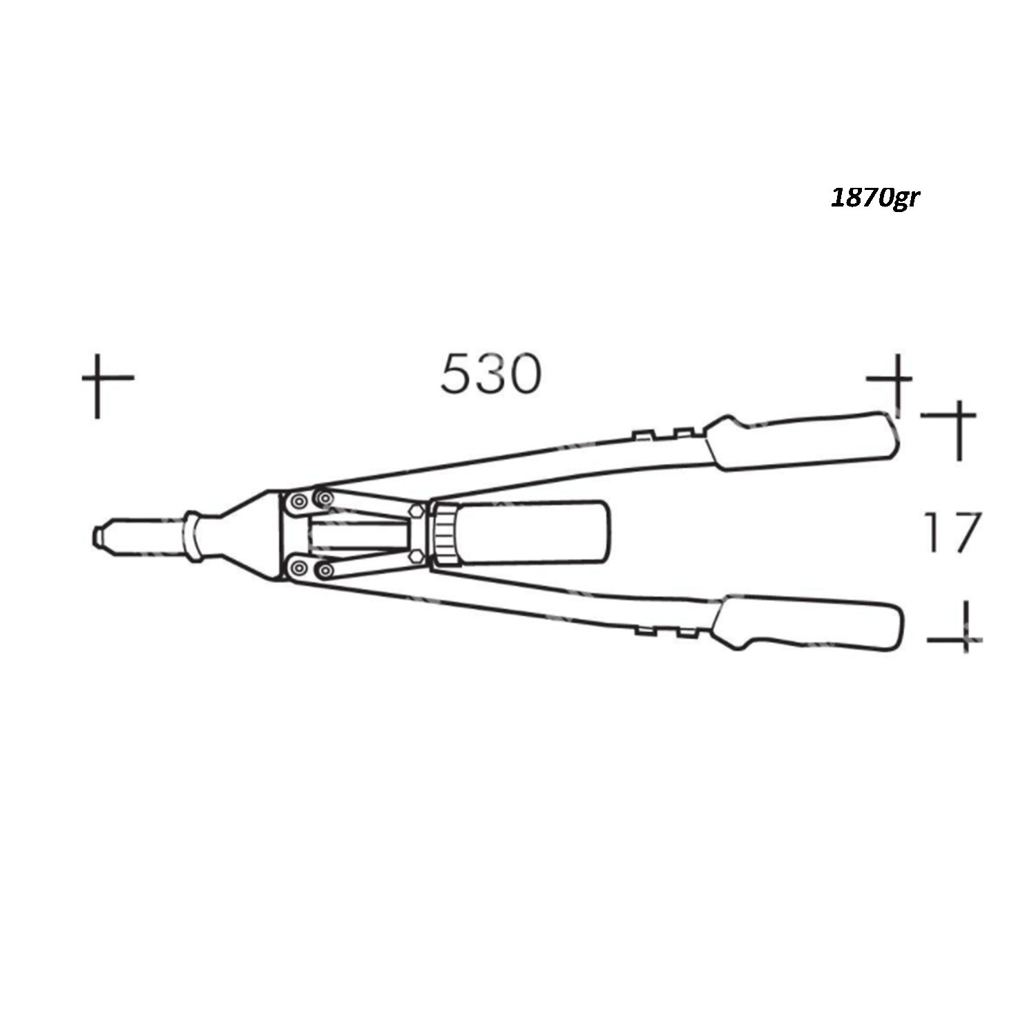 Rivettatrice Manuale Libraton A Due Mani - Kit Con 250 Rivetti, 5 Ugelli, Punte HSS | Professionale Per Auto, Fai Da Te - Foto 2