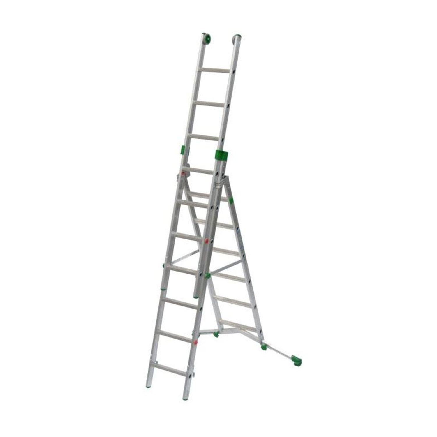 Scala A Sfilo FACAL 3 Rampe In Alluminio - 7+7+7 Gradini - Made In Italy - Norma EN-131