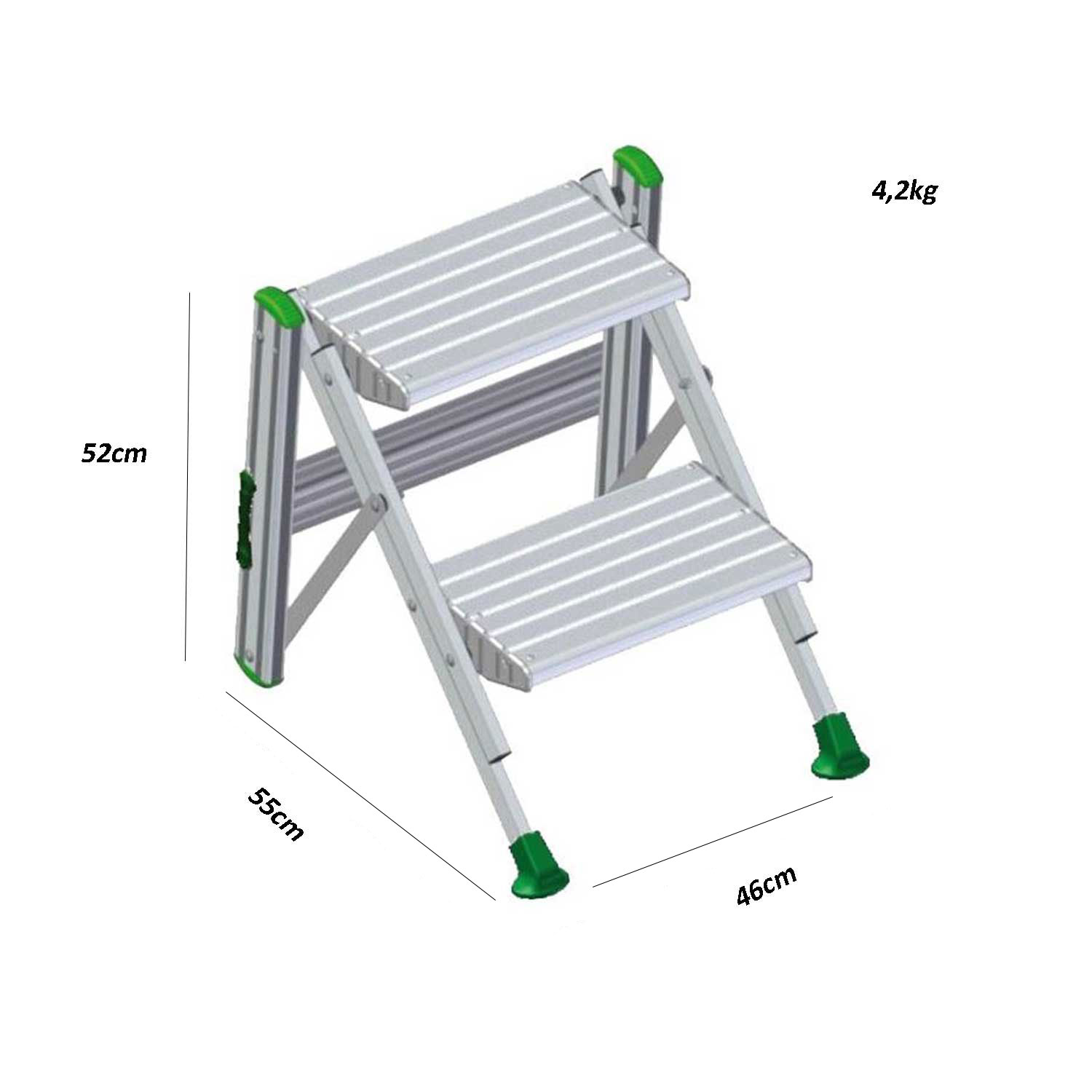 Sgabello professionale Facal Plio PO-2 pieghevole in alluminio con pedana 2  gradini