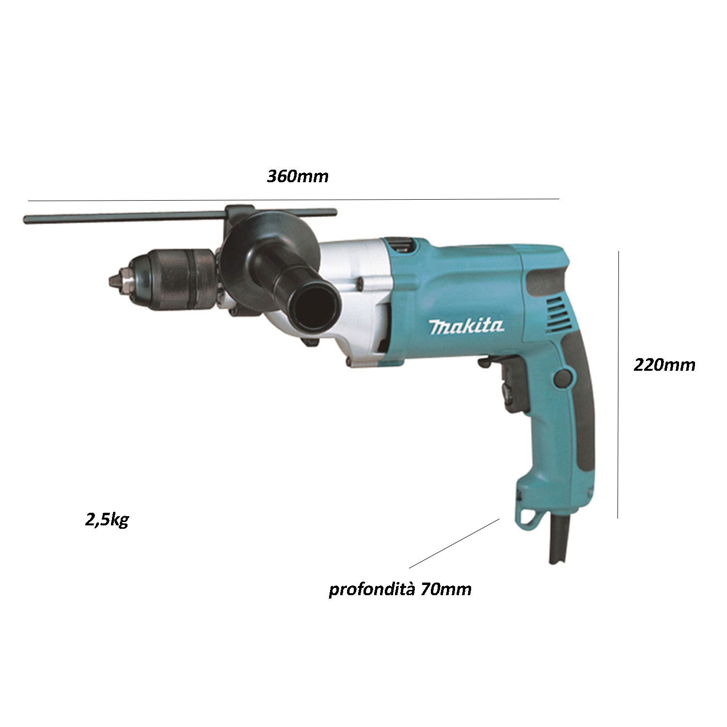 Makita DHP 481 ZJ - Trapano Avvitatore A Percussione A Batteria, 18 V, 115 Nm Solo In Makpac - Foto 11